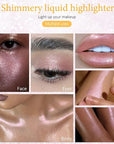evpct Rose Gold Stardust Liquid Face Highlighter Makeup Palette Stick
