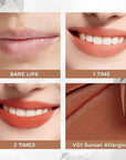 Mistine Makeup Velvet Lip Gloss Matte Lip Cream Liquid Lipstick Softening with Hyaluronic Acid Lip Tint, Non-Sticky Lightweight Lip Color V01 Sunset Afterglow 0.1 fl oz