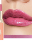 Oulac Moisture Mauve Pink Lip Gloss - 2 in 1 Shimmer Lipstick & Lip Balm, Long Lasting Hydrating, Juicy & Glossy finish, Smooth for Dry, Cracked and Chapped Lips, Vegan 2.2g/0.07oz (S04)