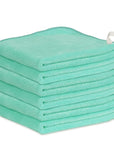Nugilla Makeup Remover Cloth 12 x 12 Inch, Reusable Makeup Remover Towels for Washing Face, 6 Pack Washable Microfiber Face Cloth Fast Drying Washcloth, Green