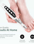PediLux Pro Professional Manicure Pedicure Kit, Cordless Electric Nail File Drill Set, Thick Toenail Grinder, Toe Nail Dremel Tools, Filer, Buffer, Sander, Remove Cuticles, Callus for Men & Women