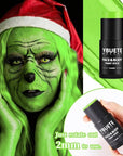 Ogre Green 2 Face Body Painting Stick, Professional Green Full-coverage Cream Face Paint for Hunting Camo Halloween SFX Witch Shrek Cosplay Makeup, Washable Body Paint for Adult Carnival