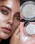 evpct Pearl White Silver Face Highlighter Makeup, White