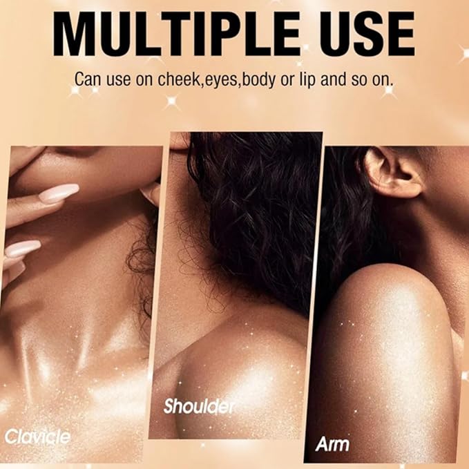MAEPEOR Body Glitter Spray 4 Colors Quick-Drying and Non-Sticky Body Glitter Spray Moisturizing Bronze Body Shimmer for Face Hair Body (80ML, 04 Bronze Gold)