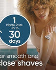 Gillette Venus Deluxe Smooth Platinum Razors for Women, 1 Venus Razor, 2 Razor Blade Refills, Metal Handle with Anti-Slip Grip