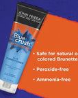 John Frieda Blue Crush Shampoo and Conditioner Set for Brunettes, Nourishes Color-Treated and Natural Hair, Blue Pigments for Vibrant, Cool-Toned Brunette Hair, 8.3 Oz, Pack of 2