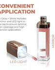 Beauty For Real Lip Gloss + Shine, Plumping High Shine Hydrating Gloss, Turned On, Sheer Lip Bite Nude, Light + Mirror, Cruelty Free, 0.15 fl oz