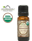 US Organic 100% Pure Frankincense Essential Oil, USDA Certified Organic, Steam Distilled, Boswellia serrata, Sourced from India, Topically or in Diffuser, Perfect for Aging Skin, All skin type (10 ml)