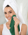 Utopia Towels 24 Pack Cotton Washcloths Set - 100% Ring Spun Cotton, Premium Quality Flannel Face Cloths, Highly Absorbent and Soft Feel Fingertip Towels (Hunter Green)