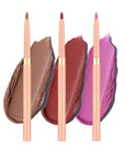 Oulac Waterproof Lipliner Pencil Set - Smooth and Creamy, Retractable Lip Makeup for Precision Application, Vegan & Cruelty-Free, L02+L06+L09