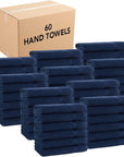 Arkwright Bathroom Hand Towels Set of 6 - (Bulk Case of 60) Super Soft 100% Cotton, 600 GSM Quick Dry & Absorbent, Luxury Bath Essentials for Hotels, Spa, Hosts, and Vacation Rentals, Lapis Navy