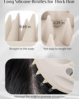 HEETA Hair Brush, Hair Growth Scalp Massager with Soft Silicone Bristles to Remove Dandruff, Relieve Itching & Relax Scalp, Shampoo Brush for Wet Dry Hair Care, Beige & Grey, 2 Count