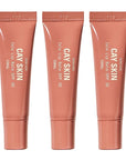Cay Skin Isle Lip Balm SPF 30 – High Shine, Hydrating + Sheer Lip Gloss in Vanilla Brown Sugar Flavor – Formulated with Natural Ingredients for All Skin Tones – 3-Pack, Coral, 1.05 oz