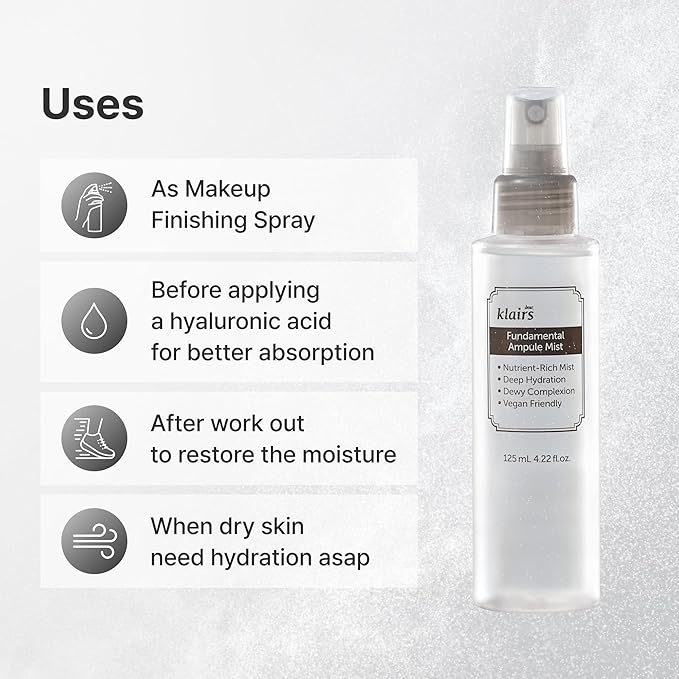 [DearKlairs] Fundamental Ampule Mist + Unscented Toner Set, Korean Skincare Routine