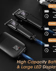 Professional Hair Clipper for Men, 3 in 1 Hair Clipper Beard Trimmer and Electric Foil Shaver Set with LED Display, Cordless Grooming Kit for Home, Travel, Barber, Ideal Gift for Him