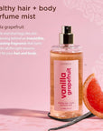 Lavanila Vanilla Grapefruit Healthy Hair + Body Perfume Mist, 5 Fl Oz - Bright & Uplifting Fragrance Spray Formulated with Jojoba Oil, Madagascar Vanilla, Cedarwood, Pink Grapefruit