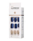 imPRESS Design, Press On Nails, Wannabe Star, Blue, Short, Size, Squoval, Shape, Includes 30 Nails, Prep Pad, Instructions Sheet, 1 Manicure Stick, 1 Mini File