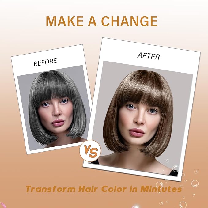 Brown Hair Dye Shampoo, Instant Hair Color Shampoo, Colors Hair in Minutes, Champu Para Pintar el Cabello, Easy to Use 16.90 Fl Oz