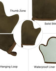 5-Piece Self Tanning Mitt Set with Tan Applicator Mitts, Face Mitt, Exfoliating Glove, for Bronze Tan