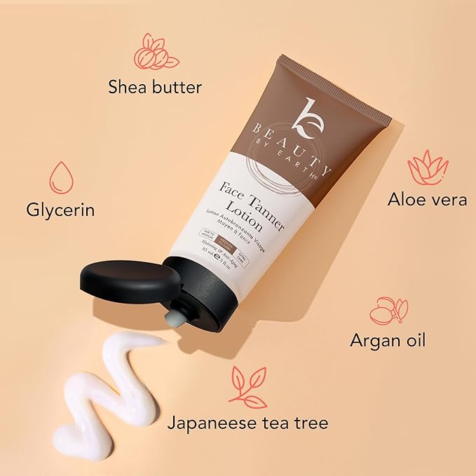 Face Tanner - USA Made with Natural & Organic Ingredients, Face Self Tanning Lotion, Non Toxic Self Tanner for Face, Gradual Tanning Lotion, Sunless Tanning Lotion for Fake Tan for Women & Men