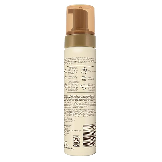 Hawaiian Tropic Sunless Tan Light/Medium Self-Tanning Foam, 6.7oz | Self Tanner Light, Self Tanner Medium, Sunless Tanner, Sunless Tanning Foam, 6.7oz