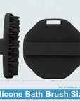 Silicone Body Scrubber, Body Wash Scrubber, Shower Scrubber for Body, Non-Slip Handle for Easy Cleaning, Travel Friendly (Black)
