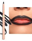 Oulac Black Lip Liner Pencil, 2in1 Retractable Makup Crayon for Lipliner and Eyeliner, Highly Pigmented, Smooth, Long Lasting and Waterproof Formula, Vegan Beauty, 01 Noir