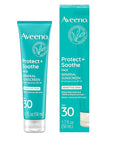 Aveeno Protect + Soothe Face Mineral Sunscreen with Broad Spectrum SPF 30 for Sensitive Skin, Lightweight & Non-Greasy Face Sunscreen, Water-Resistant UVA/UVB Protection, 1.7 fl. oz