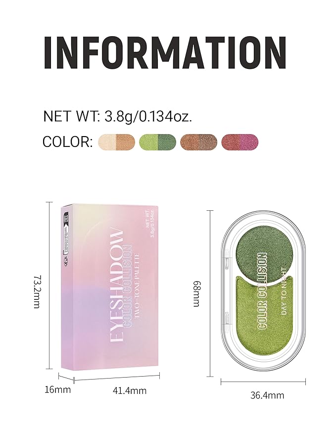 Erinde Brown Eyeshadow Palette Duo - Bronze & Copper Shades Shimmer Glitter Eye Shadow Makeup Palette, Long Lasting Waterproof Blendable Crease & Smudge Proof Golden Galaxy Christmas Makeup, 03