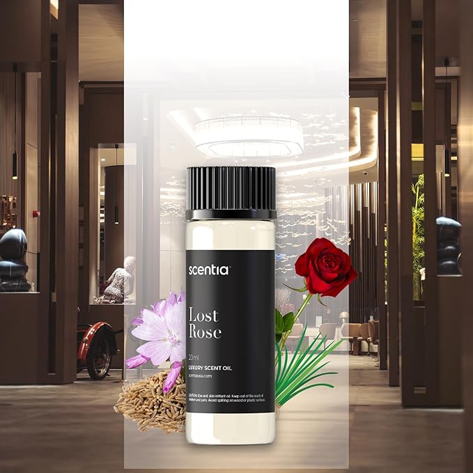 Scentia Hotel Diffuser Oil Inspired by Fairmont Hotel Scent - 20 mL 0.67 fl oz - Fragrance Oil Blend Rose, Oud Wood & Clove Notes for Aromatherapy Diffusers Humidifiers - Lost Rose, Thanksgiving Gift