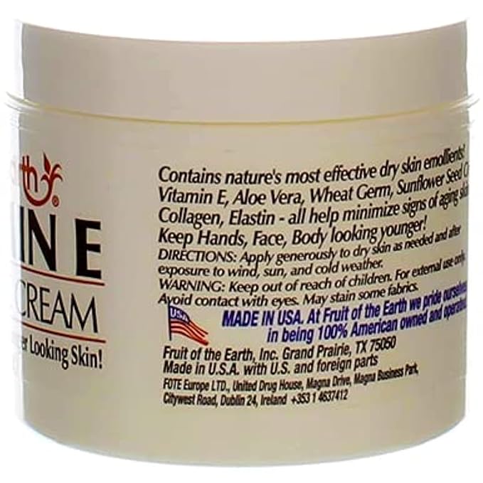 Fruit of the Earth Vitamin E Skin Care Cream 4 Ounce Cream