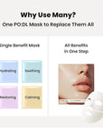 PO:DL All-In-One Hyaluronic Hydrogel Mask(4ea) | Collagen Face Mask for Glass Glow Skin | Deep Hydration & Radiance Boosting | Improves Skin Elasticity & Firmness | Korean Face Mask Skincare