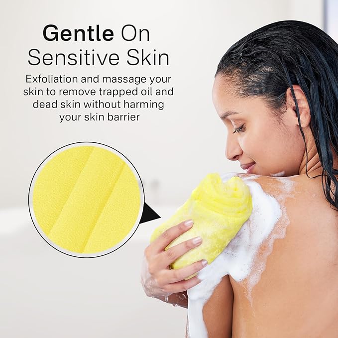 Yiclick Exfoliating Washcloth Towel【3 Pack】- Exfoliating Body Scrubber Exfoliator, Back Scrubber for Shower Bath, Exfoliate Rags Wash Cloths, Loofah Lufa Sponge, Body Scrub & Exfoliation Women Men