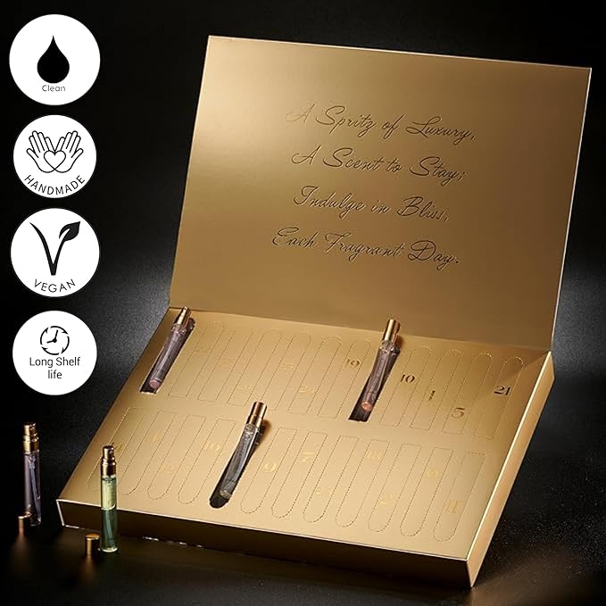 Advent Calendar 2025 Adult Women – 24pc Perfume Gift Set for Her – Christmas Beauty Gifts for Women, Wife, Mom, Teen Girls Floral Fragrance Sampler, Travel-Size Perfumes - Holiday Countdown Calendar