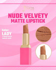 Juvia's Place The Nude Velvety Matte Lipstick Lady - Nude, Long-lasting, Rich-Color Lip Makeup, Creamy Lipstick with Matte Finish, Beauty & Lip Products