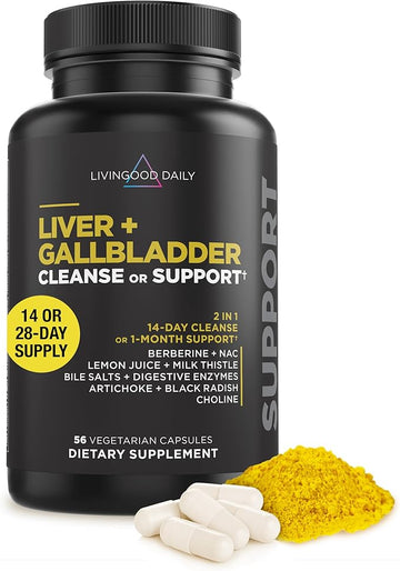 Livingood Daily Intestinal Cleanse, para & Candi Cleanser or Support (56 Vegetarian Capsules) - Support Heart, Skin, & Gut Health - Non-GMO, Gluten-Free, & Vegan