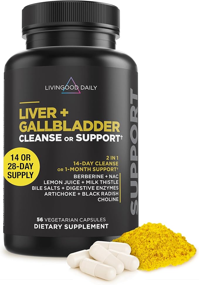 Livingood Daily Intestinal Cleanse, para & Candi Cleanser or Support (56 Vegetarian Capsules) - Support Heart, Skin, & Gut Health - Non-GMO, Gluten-Free, & Vegan