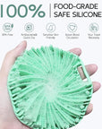 Silicone Body Scrubber 2 Counts, Exfoliating Body Wash Scrubbers Exfoliator, Shower Body Brush for Effective Showering Exfoliation and Gentle Massage (Green+Blue)