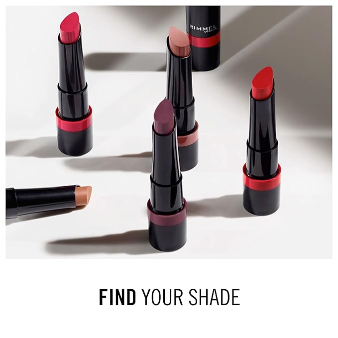 Rimmel Lasting Finish Matte Lipstick - All-Day Intense Lip Color with Exclusive Ruby and Diamond Complex - 560 Crimson Desire, .14oz