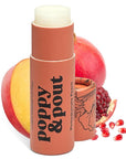 Poppy & Pout Pomegranate Peach Jumbo Lip Balm | All Natural Lip Balms & Moisturizers | Hydrates with Beeswax, Vitamin E, Organic Coconut Oil | Cruelty-Free | Lip Balm in Recyclable Cardboard Tube
