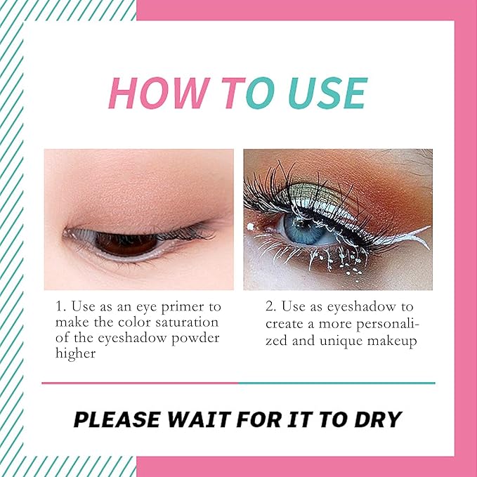 2 Pack Matte Eyeshadow Primer for Oily Lids White Eyeshadow No Crease Eye Primer Makeup Eyeshadow Base Waterproof & Smudge-proof & Long Lasting Cream Liquid Eye-shadow for All Shadows (Set A)