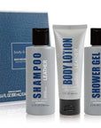 Bath and Body Gift Set for Men Self Care Kit with Leather Scent Shower Gel, Body Lotion, Shampoo, Self care gifts for Men,regalos para hombre, Birthday Gifts for Him