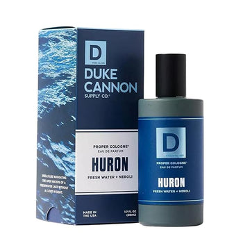Duke Cannon Proper Cologne Huron | Men's Eau de Parfum | Fresh Water and Neroli | Aquatic, Fresh, Long-Lasting Scent | 1.7 fl oz
