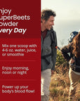 humanN SuperBeets Beet Root Powder - Nitric Oxide Supplement for Heart Health, Circulation & Blood Pressure Support - Non-GMO Superfood, Beetroot Powder Black Cherry, 30 Servings