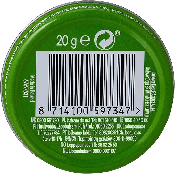 Vaseline Lip Balm 20g/0.705oz (6X20g/0.705oz, Aloe
