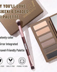 6 Colors Mini Naked Eyeshadow Makeup Palette with Brush Neutral Nude Smoky Eye Shadow Taupe & Brown Matte Make Up Pallet with Mirror Highly Pigmented Long Lasting Waterproof Travel Size Gift Kit