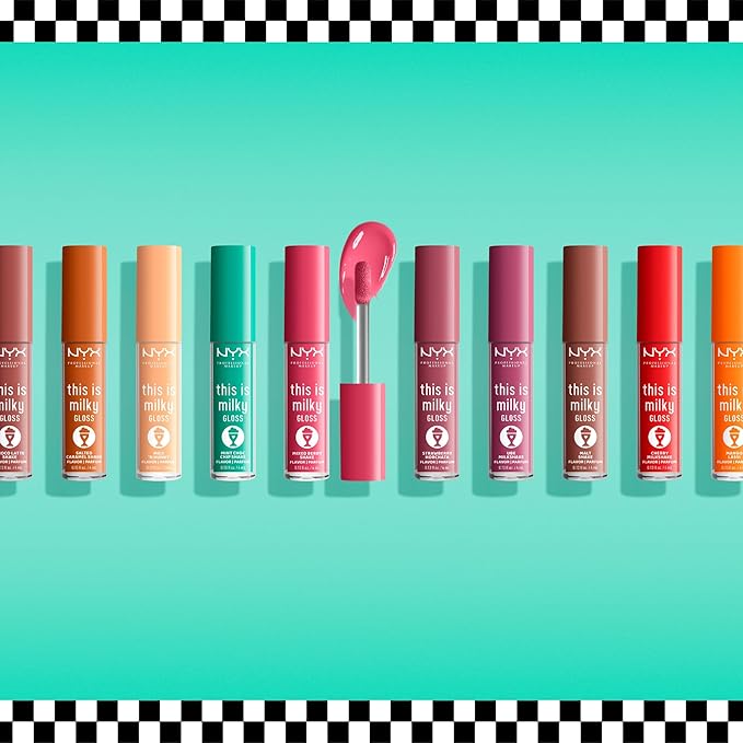 NYX PROFESSIONAL MAKEUP This Is Milky Gloss, Lip Gloss with 12 Hour Hydration, Vegan - Mixed Berry Shake (Raspberry)