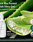 AROMATICA Organic Aloe Vera Gel (2 pack), After Sun Care and Sunburn Relief with Pure Aloe Vera Gel Face&Hair, Sun Burn Moisturizer EWG Verified (10.14oz/300ml)