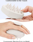 HEETA Scalp Massager Hair Growth, Soft Silicone Scalp Scrubber Shampoo Brush for Exfoliation, Dandruff Removal & Head Massage Stress Relax, Wet & Dry Use for Thick, Thin Hair Care, Wheat Straw Beige