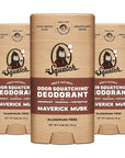 Dr. Squatch Natural Deodorant for Men - Odor-Squatching Aluminum Free - Maverick Musk (2.65 oz, 3-Pack)